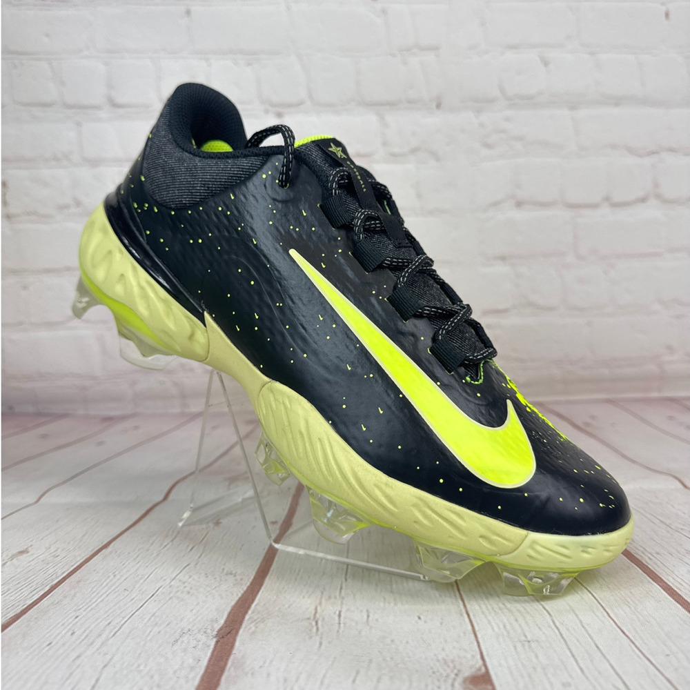 Nike Alpha Huarache Elite 4 Low MCS Black Lime Baseball Cleats Sz 10 FV6096-001